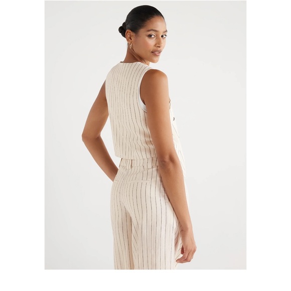 Scoop Women's Tailored Linen Vest, - Picture 3 of 5